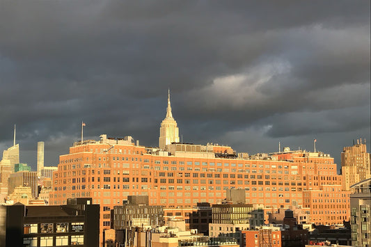 Vue de l'Empire State Building et de Chelsea au coucher du soleil
