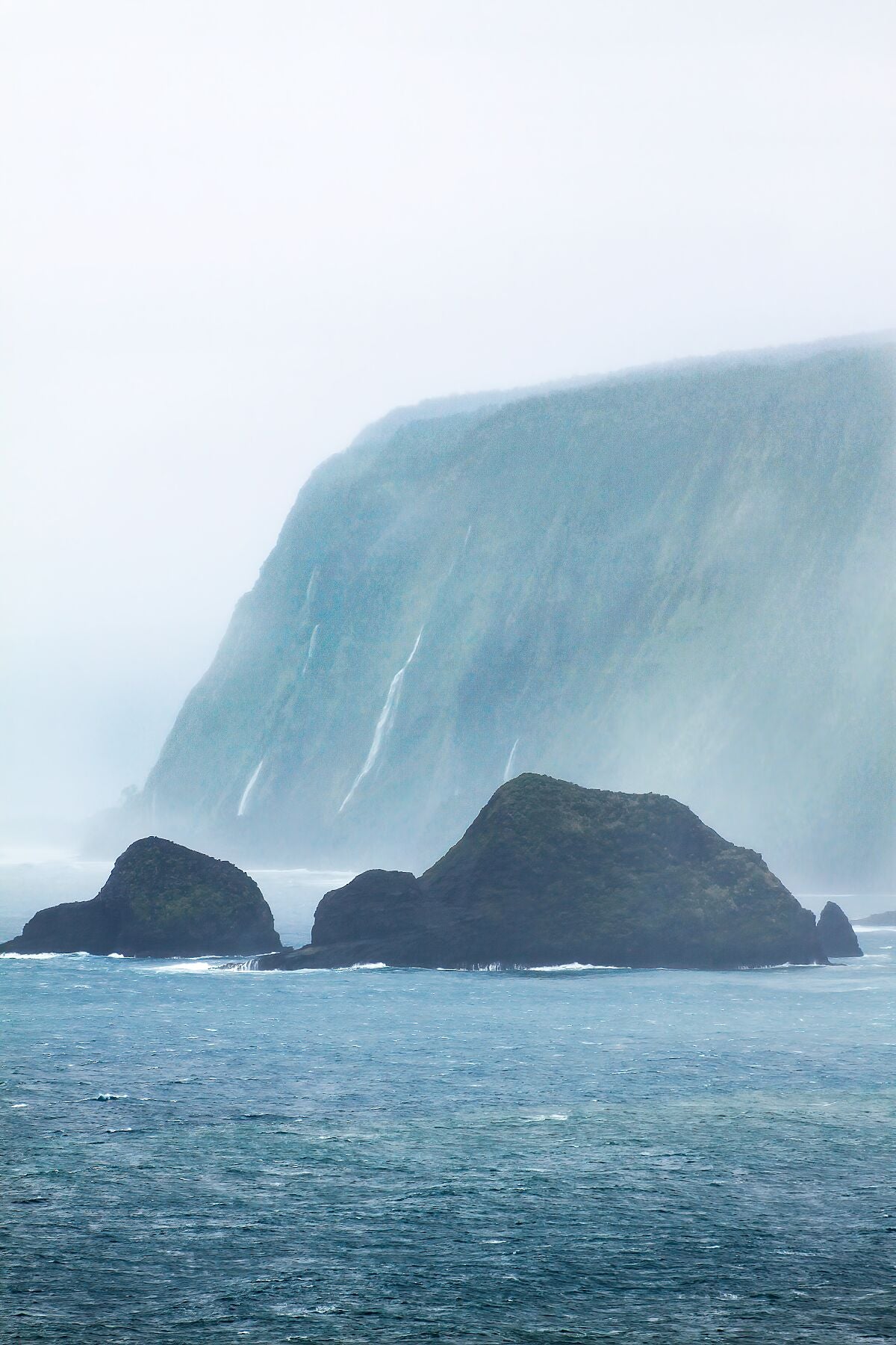 View of Waipio Bay on a foggy bay II