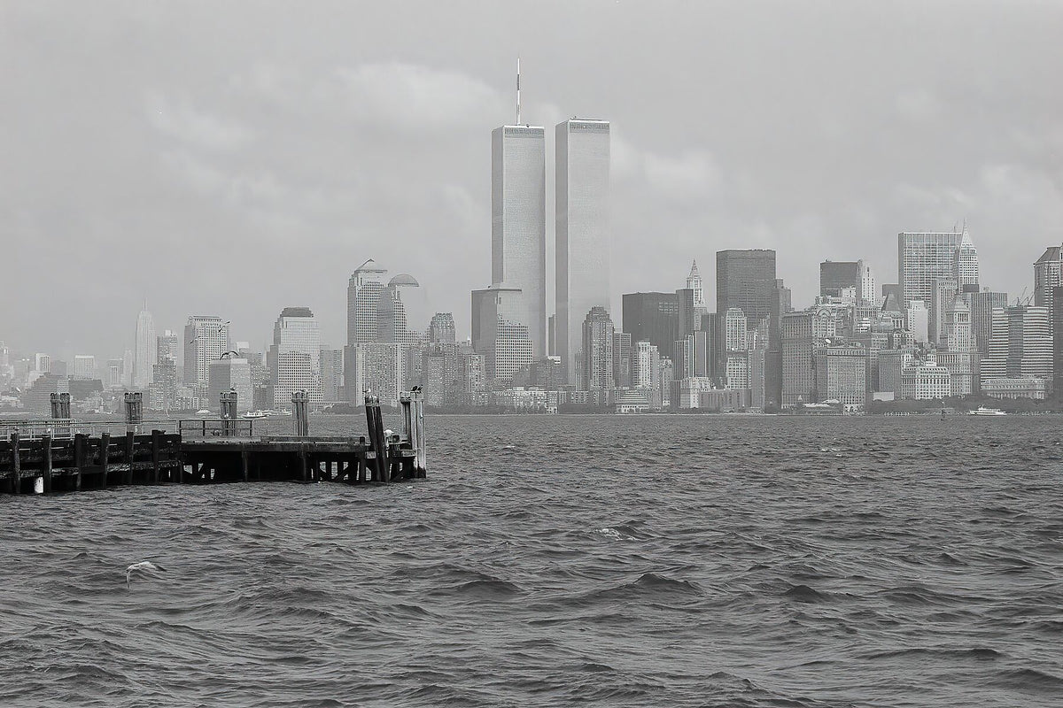Vue des Twin Towers en N&amp;B