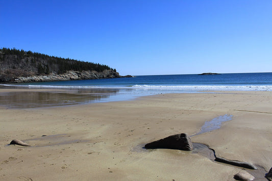Acadia beach in winter