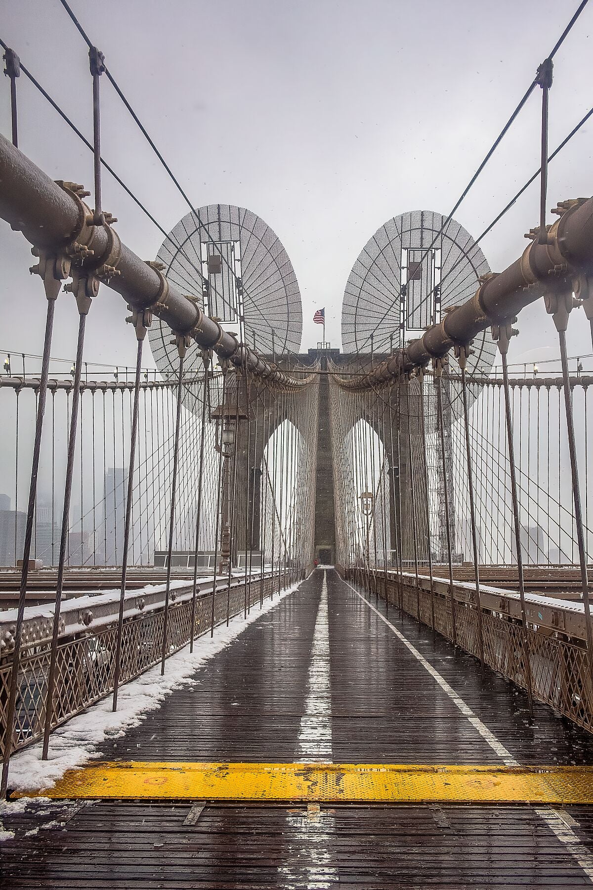 Brooklyn Bridge in winter